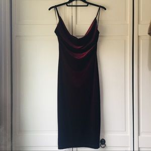 NWOT Lovely Day Velvet Cowl Neck Dress